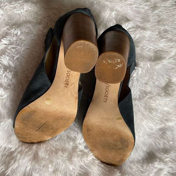 Sole Society Sally Blue Leather Open Toe Heeled Ankle Sandals Booties Size 8.5 M - Picture 13 of 13